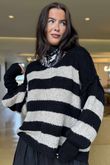 Big Softie Block Stripe Cobain Knit Black
